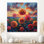 Orange orange rose coucher de soleil Dahlia Field II - Dahlia Wall Art Living Room