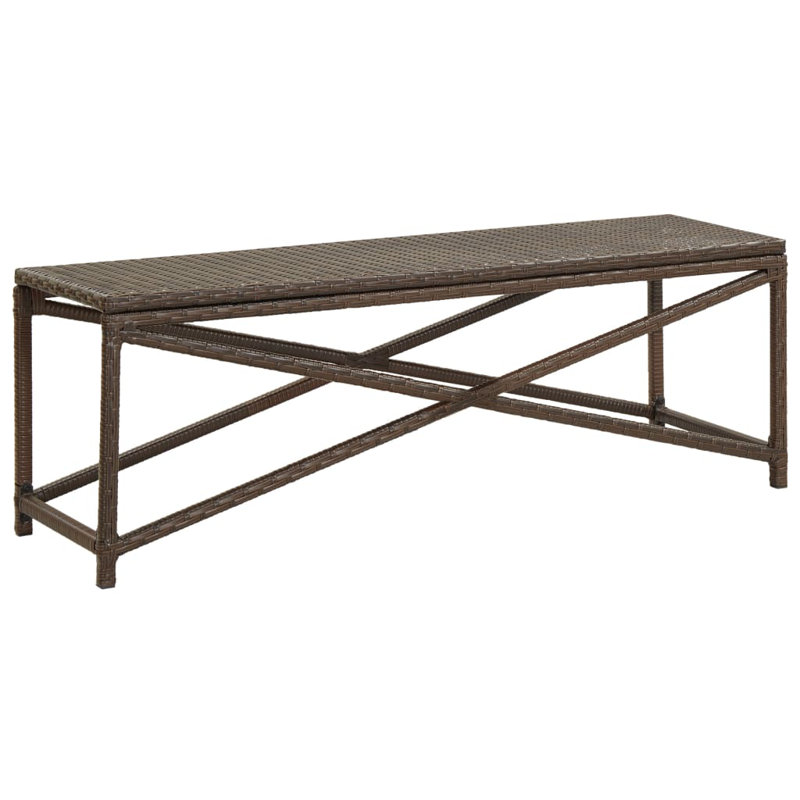 Nada Metal Outdoor Bench, 43cm H x 120cm W x 40cm D, Black