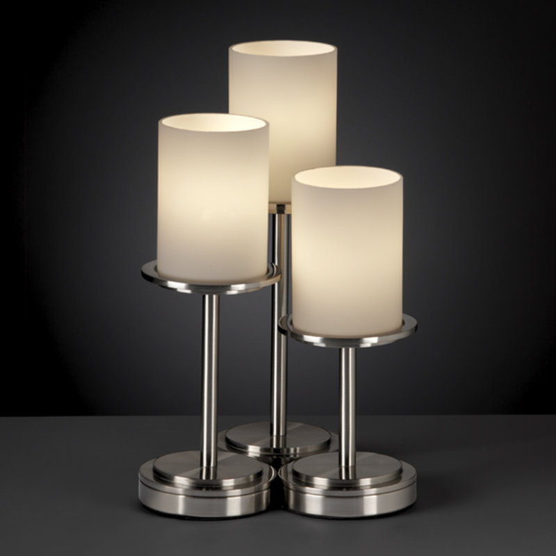 Lampe de table Donatello, Bronze foncé, Verre blanc opalin