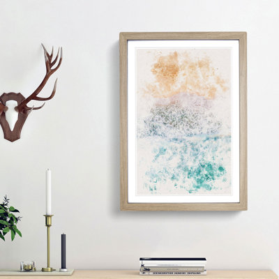 Beach In Hawaii Abstract Watercolour - Picture Frame Graphic Art