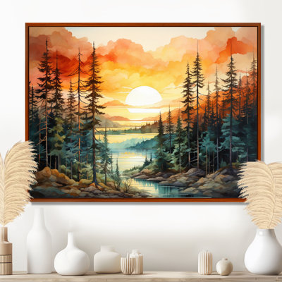 Pine Tree Sunset Glow II - Tree Pine Wall Art
