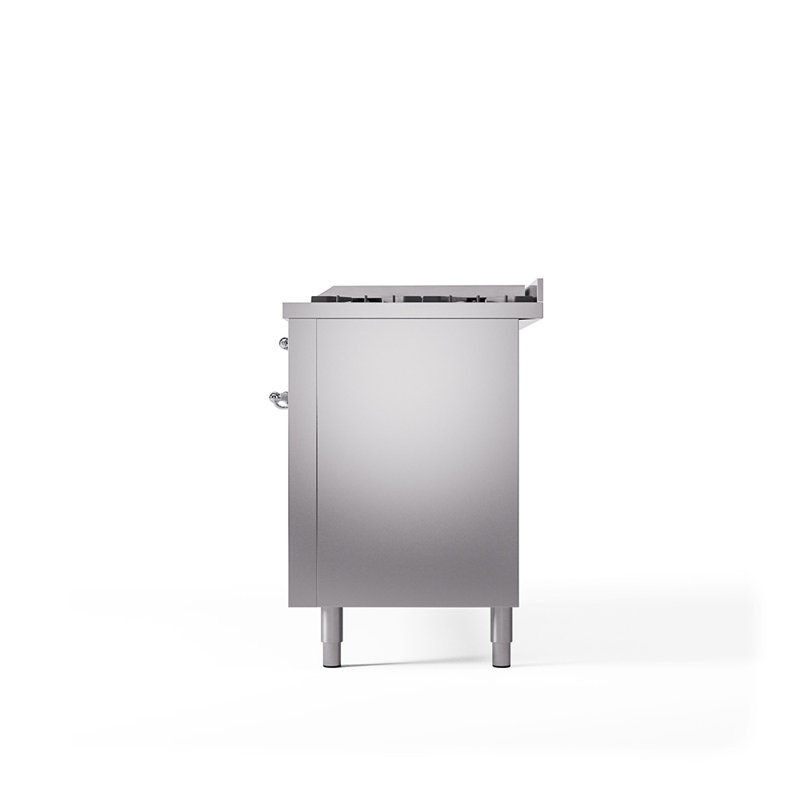 Cuisinière à double combustible de 60 po avec 9 brûleurs scellés et plaque chauffante (porte pleine) Nostalgie II de la série ILVE