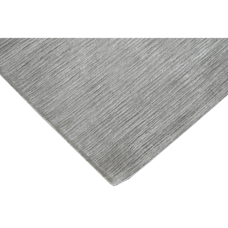 Tapis gris foncé noué à la main de haute qualité, Dark Grey, Rectangle 72" x 108"
