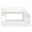 Lit simple superposé simple avec lit gigogne, 3 tiroirs de rangement, escalier de rangement et garde-robe, lit peu encombrant en bois de pin, blanc-2102668043