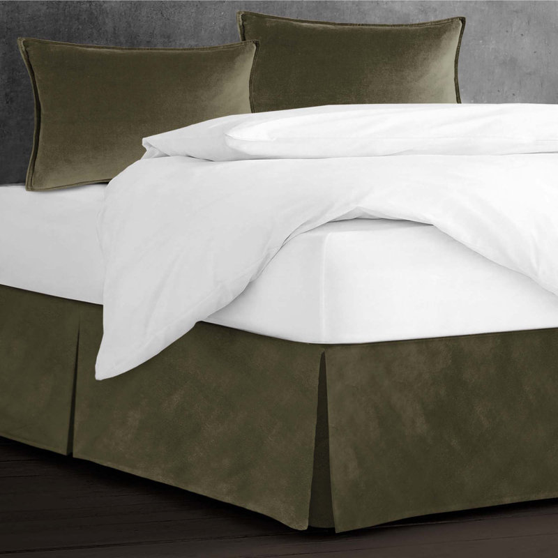 Jupe de lit en velours, 15", Grand, Vert
