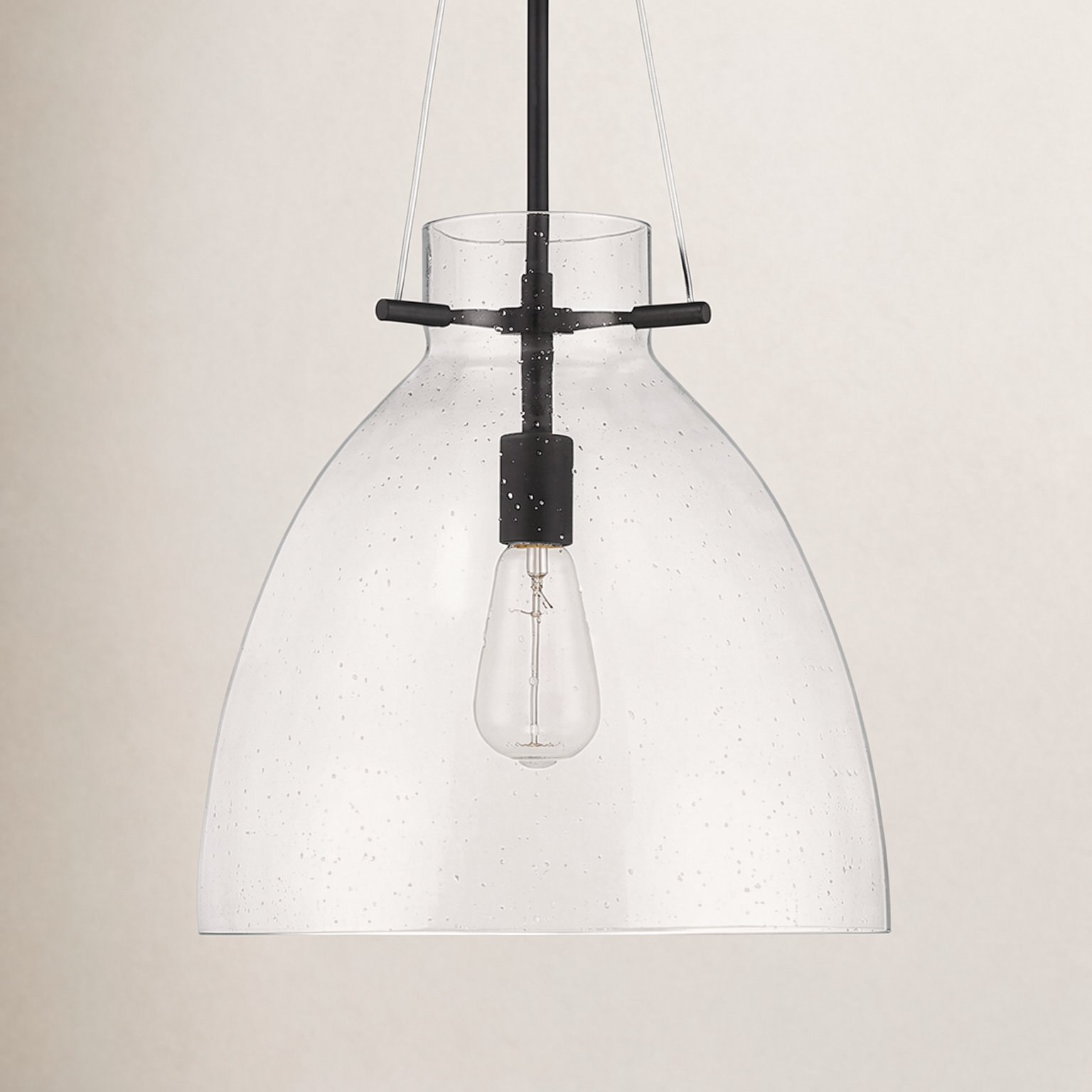 Theda 1 - Light Single Bell Pendant, Matte Black
