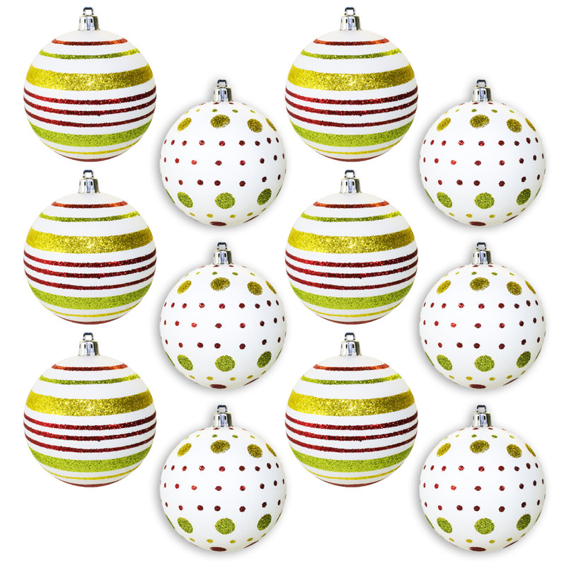 Ensemble d'ornement boule 12 pièces, Or / rouge / vert