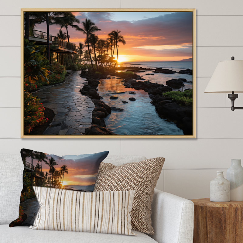 Maui Tropical Dreamscape I, reproduction d'art sur toile, H 30 po x l 40 po x P 1,5 po, Cadre naturel flottant