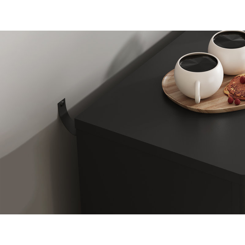 Armoire de rangement multifonctionnelle à grande capacité avec tablette réglable, Black