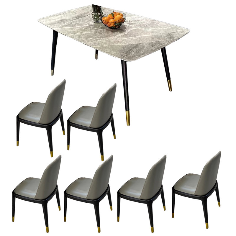 Table de salle à manger rectangulaire moderne, H 29,53 po x L 55,12 po x l 31,5 po