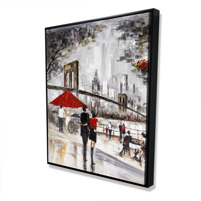 Couple in New York City Canvas | Bedroom Wall Art Decor