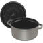 Staub Cast Iron 24cm Round Roaster/Cocotte, 3.8L, Dark Blue, Dishwasher Safe-572429467-572429460