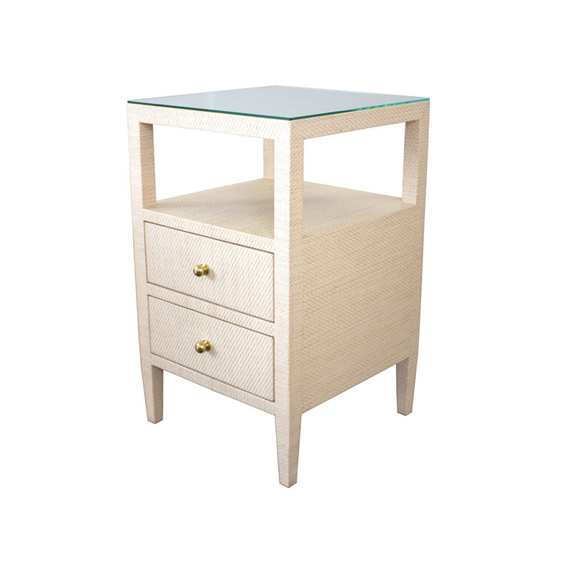 Roscoe Glass End Table, Natural