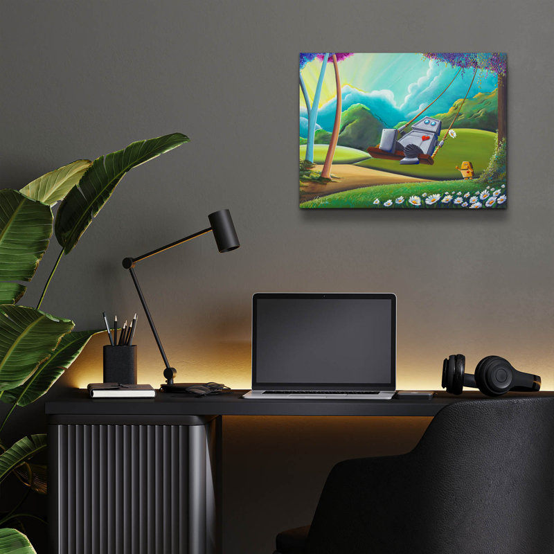 «The Swing» par Cindy Thornton, art mural en verre acrylique, H 12 po x l 16 po x P 0,13 po