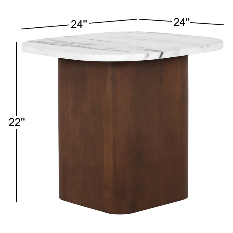 Table d'appoint Cealain, marbre blanc Calacatta