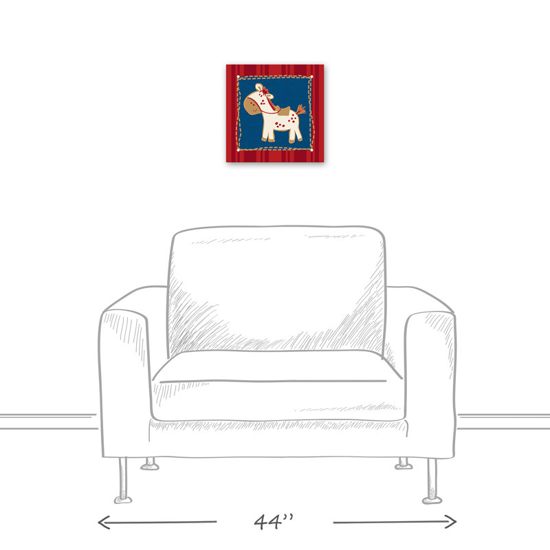 Art sur toile pour cheval dessiné Jule, H 12 po x l 12 po x P 1,25 po