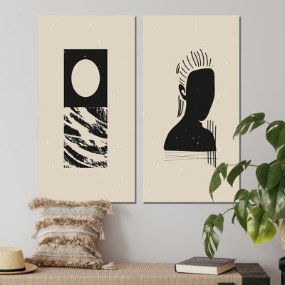 Ensemble de 2 peintures monochromes minimalistes esthétiques I