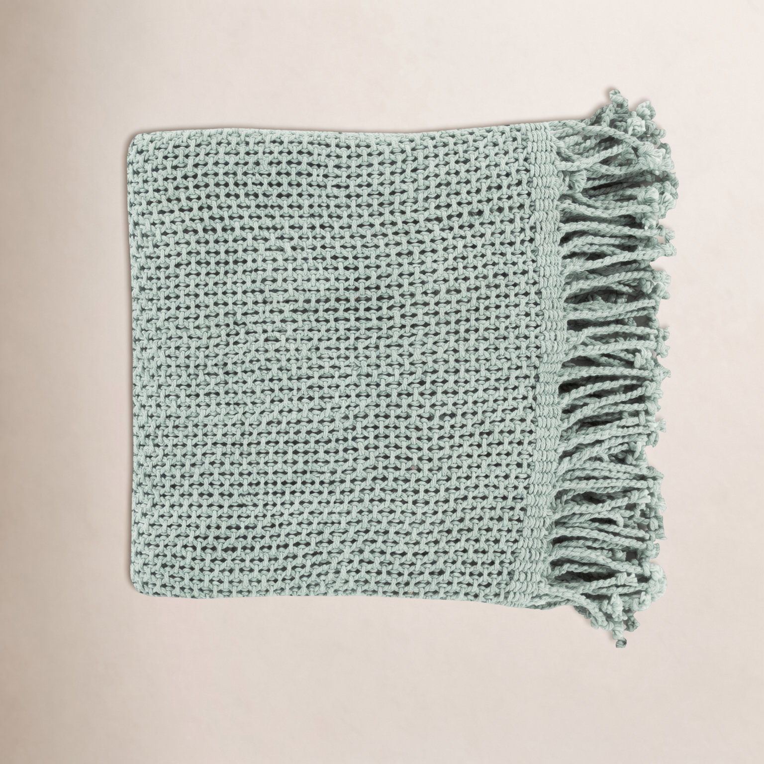 Duien Cotton Hand Woven Throw Blanket, Teal