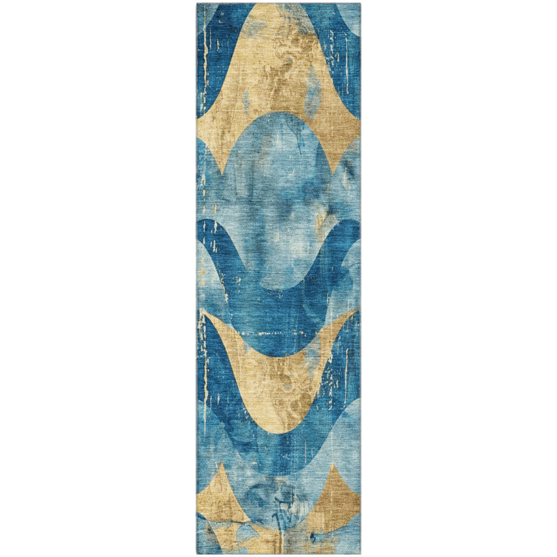 Tapis tourbillon Maag AMF1786 lavable à la machine de qualité supérieure, Tapis de couloir 2 pi 3 po x 7 pi 6 po