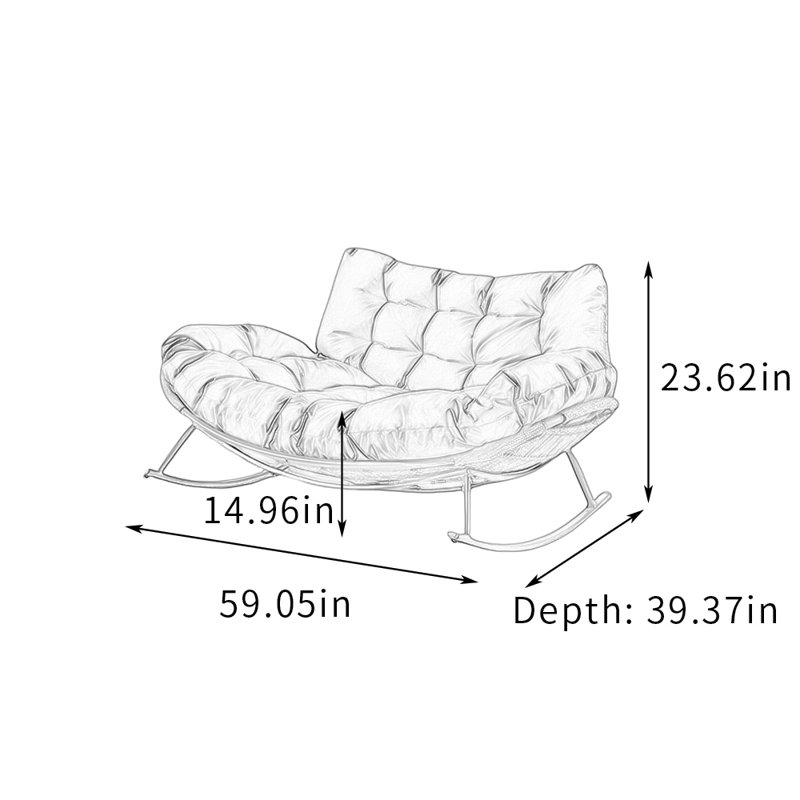 Chaise berçante ergonomique pour deux personnes, Gris