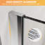 Semi-Frosted Shower Enclosure with Stainless Steel Bar, Silver