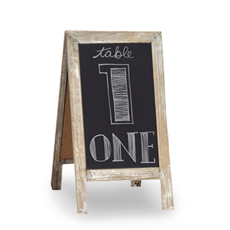 Tableau noir en bois pliable, H 1 pi 1 po x l 0,67 po, Gris fumé