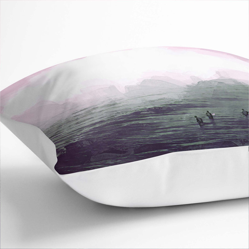 Surfers in the Water Cushion with Filling, 40cm H x 40cm W x 15cm D, White