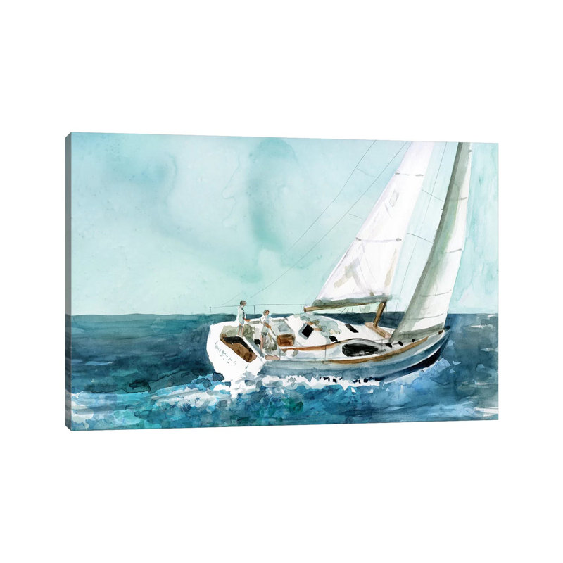 Delray Sail 1 Piece Painting on Canvas, 20.32 cm H x 30.48 cm W, Wrapped Canvas