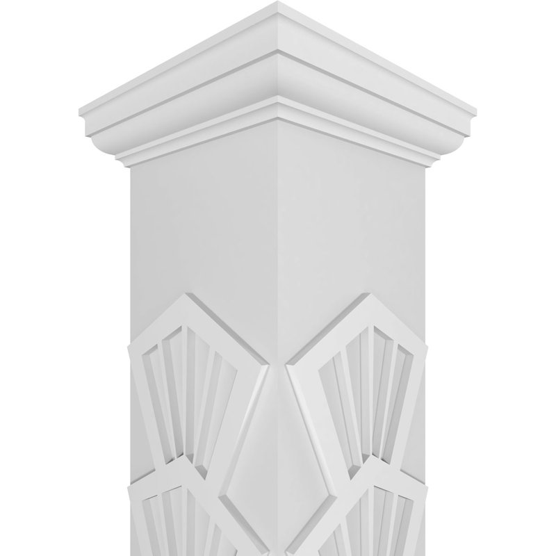 Carré côtier classique Craftsman non effilé avec colonne toscane et base toscane, H 96 po x l 7,625 po x P 7,625 po