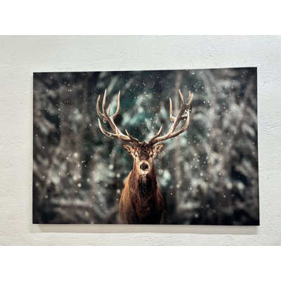 Printed Canvas Artwork: Winter Forest Landscape, Tempered Glass or Framed,1P WhiteFramedCanvas