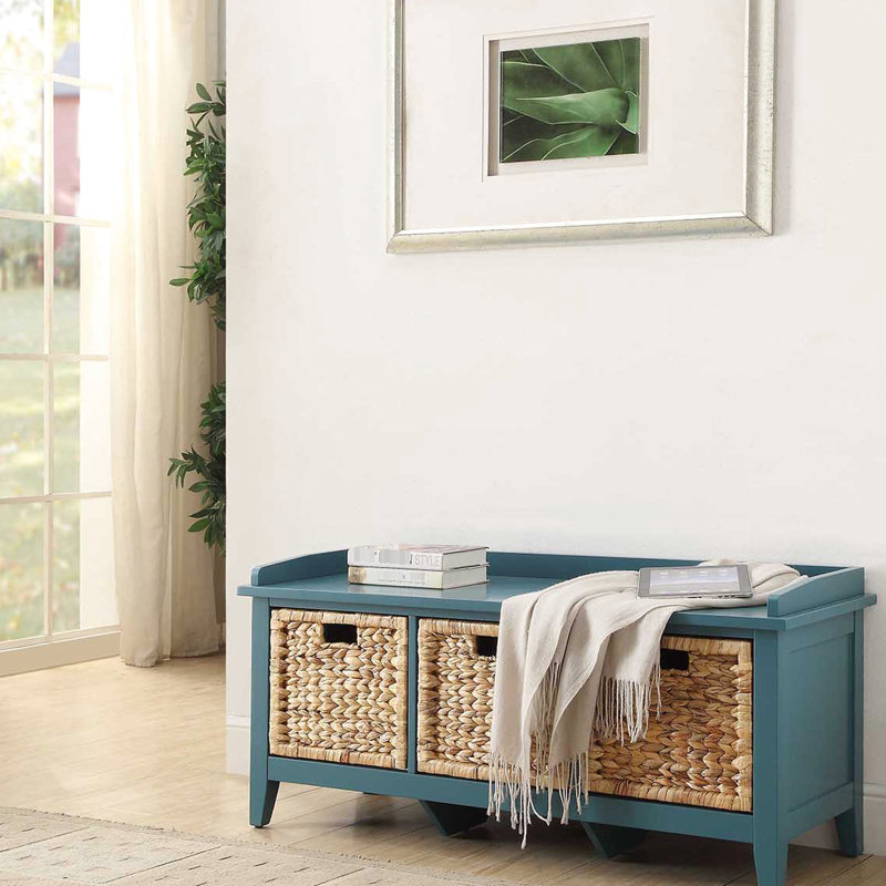 Banc sarcelle avec 3 tiroirs pour la chambre à coucher - et style moderne dans 3 rangements élégants
