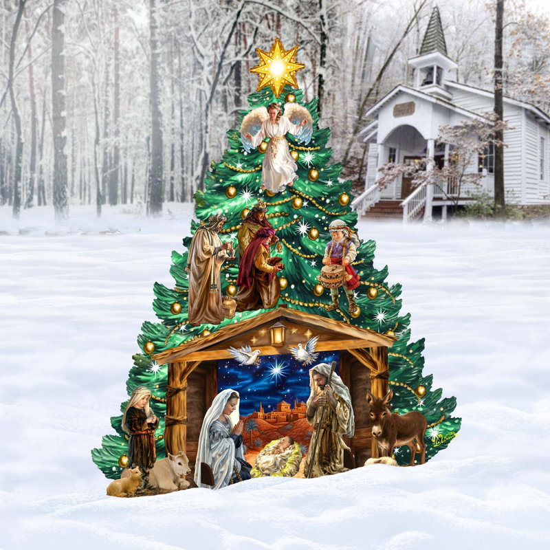 Décoration de Noël d'intérieur en bois pour arbre de Noël sur le thème de la Nativité par D. Gelsinger - Décorations de Noël