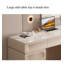 Bureau en bois massif de style français crème avec tiroirs-662491271