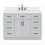 Ensemble de meuble-lavabo simple en bois massif 48 po avec lavabo en quartz Carrara de 1,5 po Tidworth-761863593-739563219