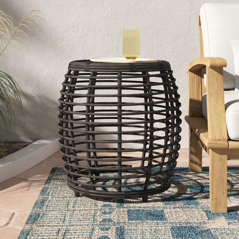 Caliope 22'' Resin Wicker Outdoor Side Table