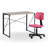 Kids Desk and Chair Set with Foldable Table and Plastic Task Chair for Home Study or Playroom-1965489268