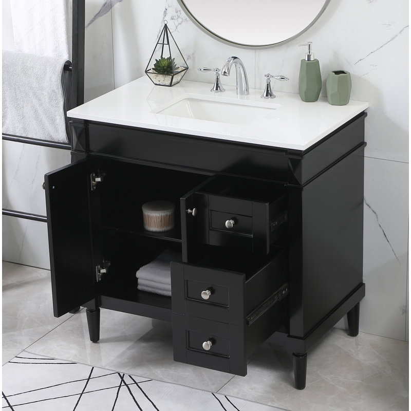 Ensemble de meuble-lavabo simple 36 po Readington, Noir