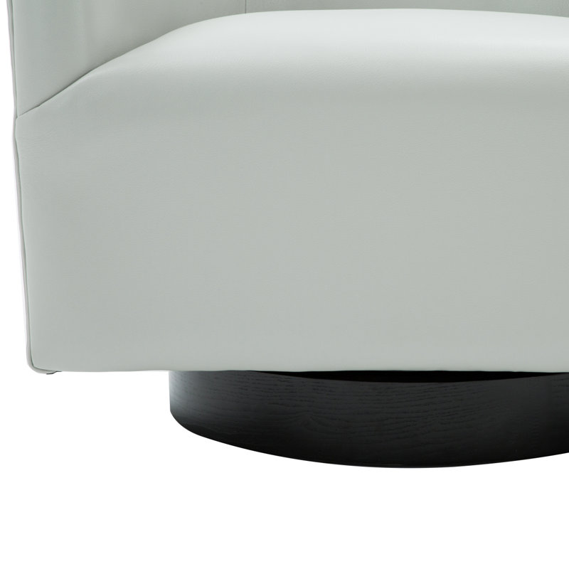Fauteuil demi-tonneau pivotant en simili cuir Hall, Similicuir gris