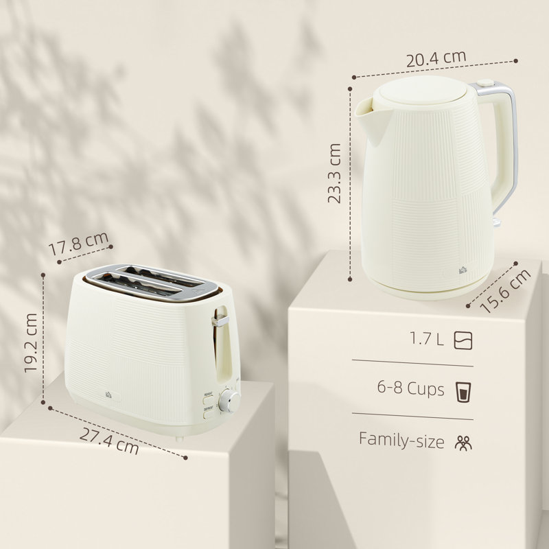 Kettle and Toaster Set, Cream