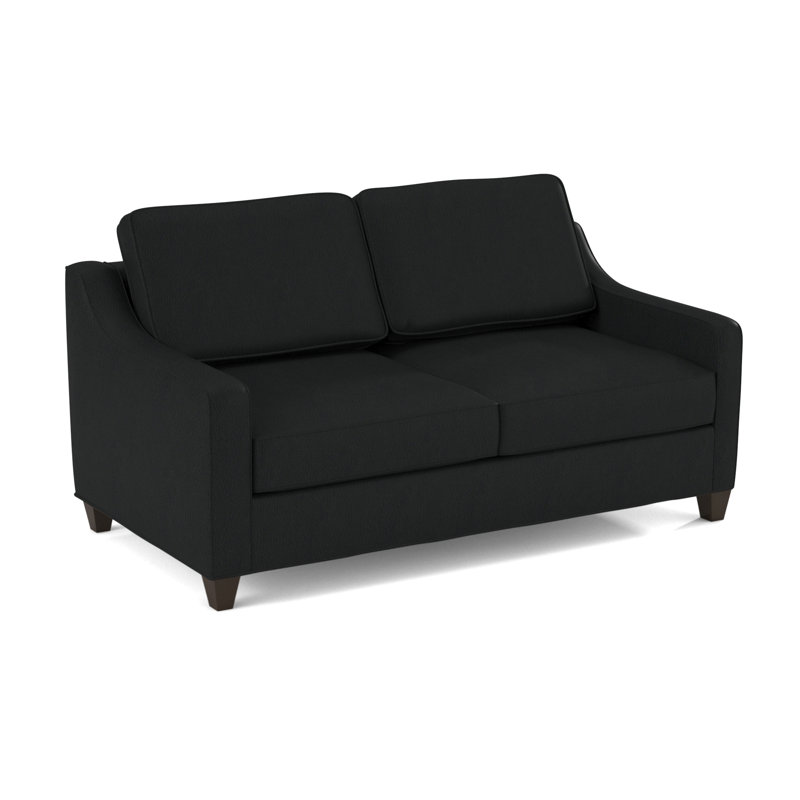 Clark 74" Square Arm Sofa Bed with Reversible Cushions, Cafelle, Dillon Black, Innerspring