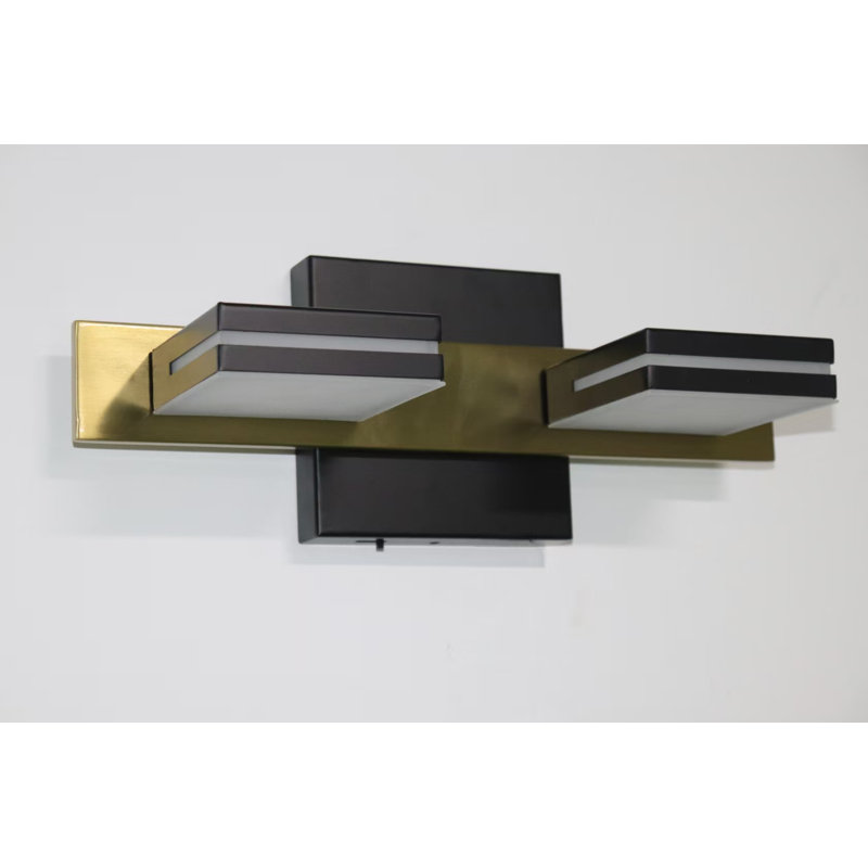 Modern Dimmable LED Vanity Lights for Mirror 5 CCT Adjustable LED Vanity Light, Black Gold, 2 Lights