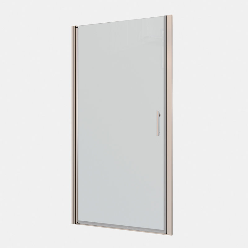 1 3/8" Adjustment,Universal Pivot Shower Door, Open Outside, With 1/4" Tempered Glass Finish 3072, Chrome
