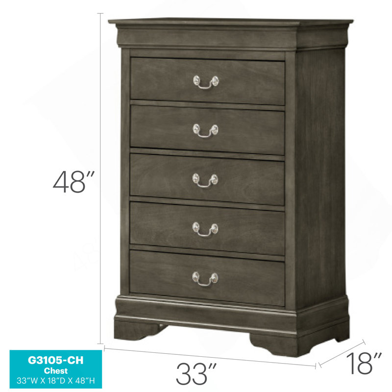 Commode Louis Phillipe G3105-CH, gris, Gris