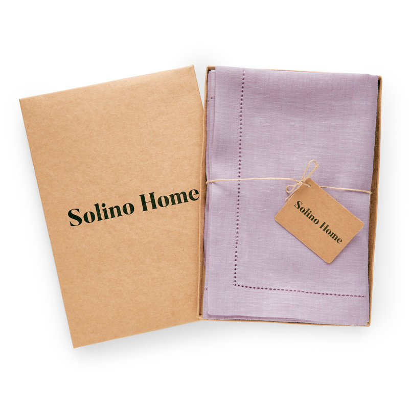 Milan - 100% Pure Linen Dinner Napkins, Chambray Lavender