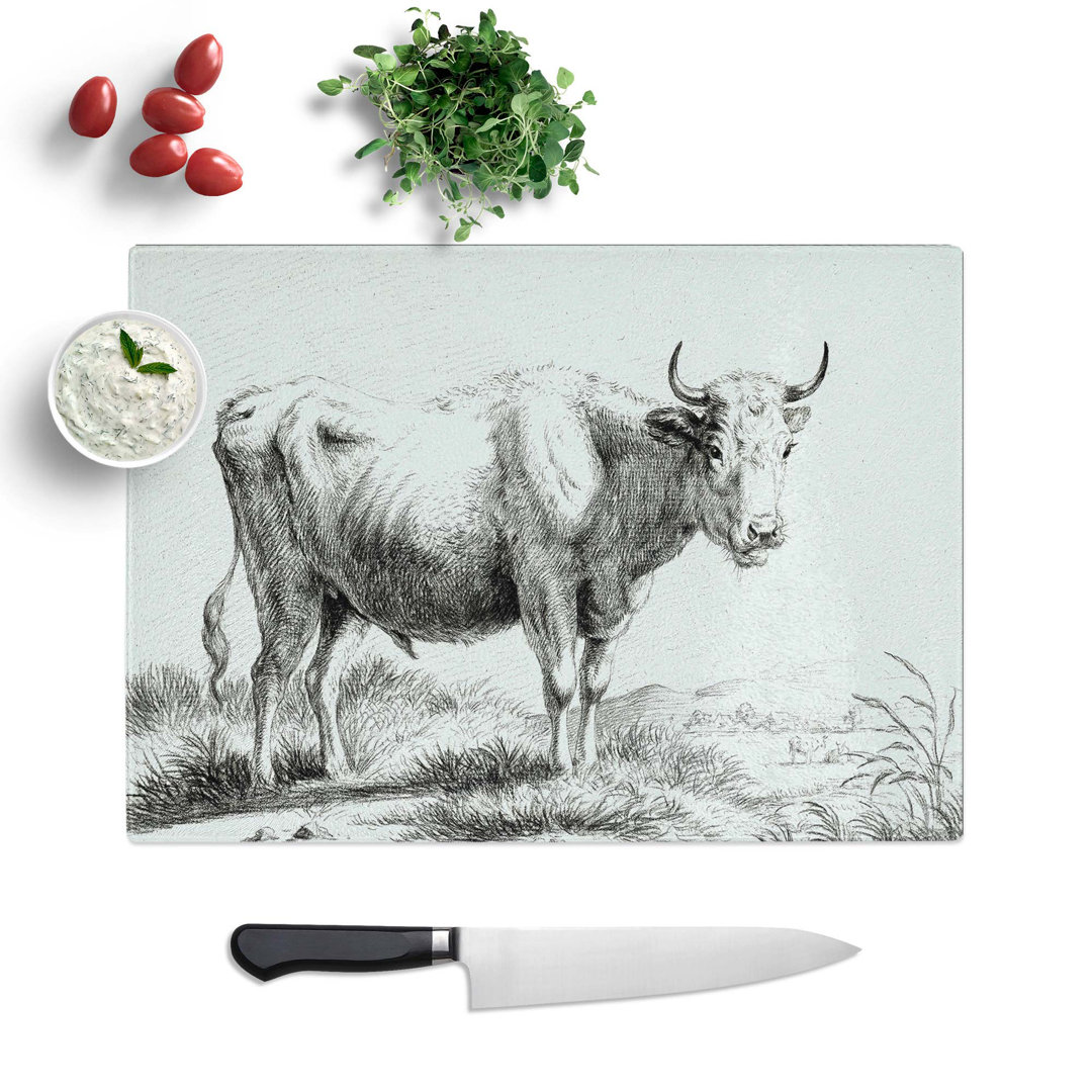 Tempered Glass Curious Cow Chopping Board