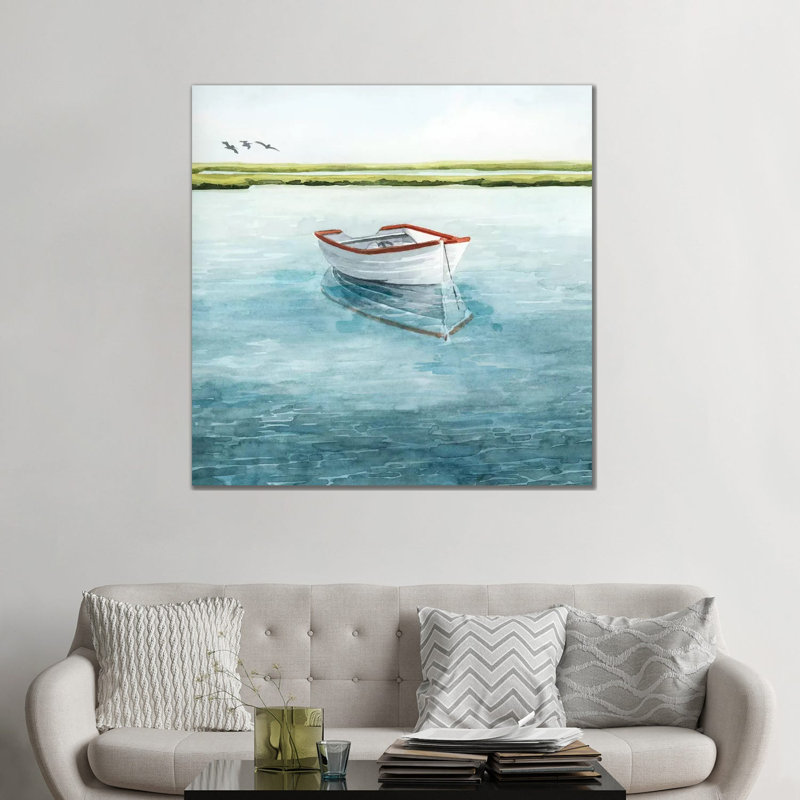Anchored Bay II par Grace Popp - reproduction d'art, Pas de tapis, Toile tendue, H 48 po x l 48 po x 1,5 po