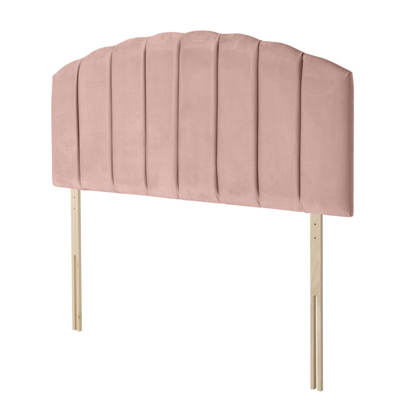 Merlin Upholstered Headboard, Double (4'6), Dusky Pink Velvet