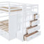 Lit superposé double au-dessus de double avec lit gigogne simple et escalier-1281364748