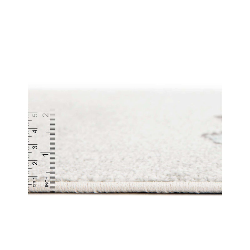 Gray Synthetic Easy Care Stain-resistant Kids Runner Rug
