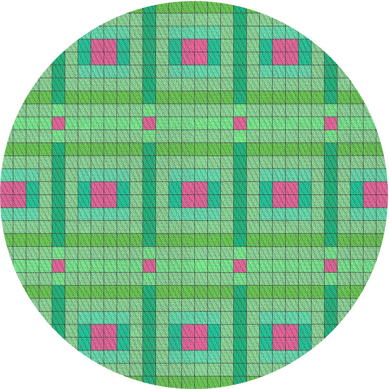 Geometric Indoor Rug, Round 4'